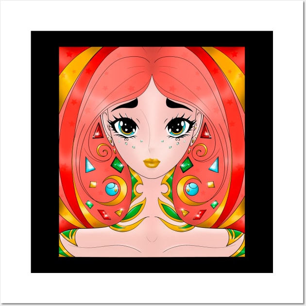 Anime Girl Manga Redhead Wall Art by Trizi‘s Art